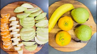 🌈 CUTTING PEELING GUAVA BANANA AND TANGERINE FRUITS FRUITS Satisfyingsound asmr [upl. by Heater]