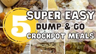 5 INGREDIENT DUMP amp GO CROCKPOT MEALS FOR BUSY FAMILES  QUICK amp EASY DINNER IDEAS [upl. by Dorcas]