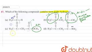 Which of the following compounds contains most acidic hydrogen [upl. by Roswell75]