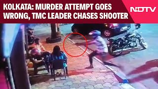 Kolkata Firing News  On Camera Murder Attempt Goes Wrong Trinamool Leader Chases Shooter [upl. by Ablem]