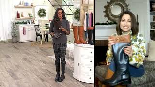 Vince Camuto Choice of Width Leather Riding Boots  Andalian on QVC [upl. by Eidnac]