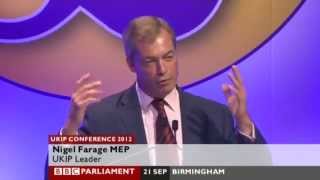 UKIP Conference 2012  NIGEL FARAGE leader Full Conference Speech [upl. by Jarred]