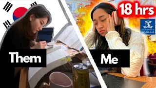 18 hours studying Trying KOREAN high school students 18 hour study routine 🔥 help [upl. by Nylakcaj]