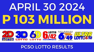 Lotto Result Today 9pm April 30 2024  Complete Details [upl. by Eversole]