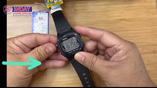 Casio W800H1A Tutorial on How to set Time and Date [upl. by Jonette]