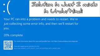 PC Ran Into a Problem and Needs to Restart Or Keep Restarting Again amp Again Solution [upl. by Eulaliah]