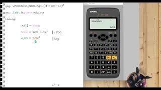 Beispielaufgabe Wachstumszeit bei einem exponentiellen Wachstum berechnen ohne CAS [upl. by Davis660]