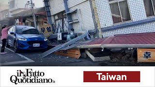 Terremoto di magnitudo 74 a Taiwan il più violento da 25 anni Palazzi crollati [upl. by Enimajneb]