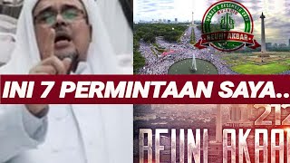 7 PERMINTAAN HRS DI REUNI 212HBB RIZIEQ SYIHABHBB BAHARPILPRES 2019PRABOWOJOKOWISANDIAGAPDIP [upl. by Nadler]