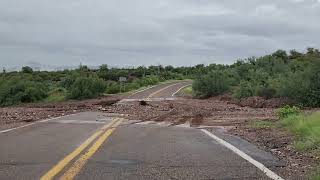 Aravaipa road off of AZ State Route 177 in Winkelman Arizona just after a monsoon in August of 2022 [upl. by Hachmin49]