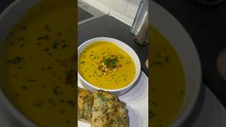 Red lentil and saffron soup with garlic Parmesan cheese bread shorts [upl. by Canon30]