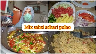 Mix sabzi achari pulao  Achari pulao unique recipe babybaji cooking [upl. by Attelocin]