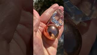 Solid Copper Sphere Glass Stand Healing  Metal Channeling Protection 28524E [upl. by Soulier]