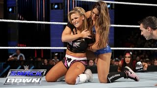 Natalya vs Nikki Bella SmackDown January 15 2015 [upl. by Dnilasor]