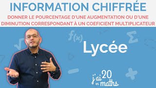 Donner le pourcentage d’une augmentationdiminution correspondant à un coefficient multiplicateur [upl. by Grantland988]