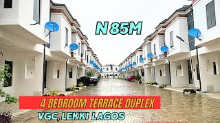 HOUSE FOR SALE IN LEKKI LAGOS NIGERIA 4 bedroom Terrace Duplex by VGC LEKKI lekki sales vgc [upl. by Viens]