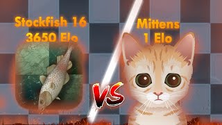 Stockfish 16 3650 vs Mittens 1  Perfect Game [upl. by Studner]