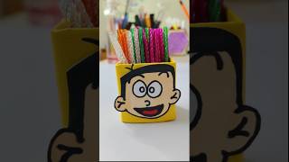 Cute Nobita Pen Holder Diy for kids  Easiest Craft idea viralshort youtubeshorts shortsfeeddiy [upl. by Aziar]