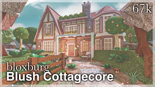 Bloxburg  Blush Cottagecore House Speedbuild exterior [upl. by Eycats]