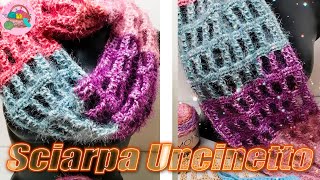 SCIARPA UNCINETTO🧣  Tutorial sciarpa alluncinetto facile [upl. by Nhor]