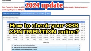 How to check your SSS CONTRIBUTIONS online 2024 update [upl. by Nauqad714]