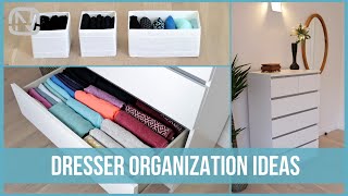 HOW TO ORGANIZE A DRESSER The KONMARI Method and drawer organization hacks  OrgaNatic [upl. by Richma734]