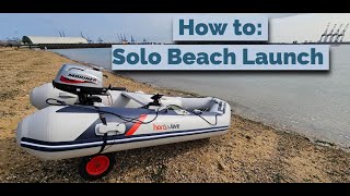 Small Inflatable Boats  How To Solo Beach Launch  SIB Fishing UK [upl. by Leesen]