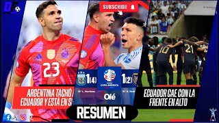 🔥RESUMEN  ARGENTINA SE IMPUSO A ECUADOR EN UN PARTIDAZO PARA AVANZAR A 4tos DE COPA AMERICA🏆 [upl. by Ahsirak]