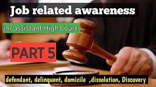 Job related awareness  Court terms jr assistant high court jampk  part 5 [upl. by Annet]