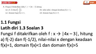 Latih diri 13 Soalan 3  11 Fungsi  Bab 1 Fungsi Matematik Tambahan Tingkatan 4  Add Maths F4 [upl. by Eceer280]