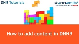 DNN Tutorials  How to add content to a page in DNN9 [upl. by Davenport814]