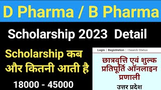 D Pharma Scholarship 2023  B Pharma Scholarship 2023  Pharmacy Scholarship Full Details 2024 [upl. by Neirod280]