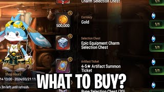 WHAT TO BUY FROM HUCHEquotS SHOP Epic Seven [upl. by Iddo]