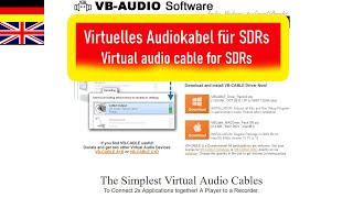 Virtuelles Audiokabel VBCable für SDR Empfänger ► dekodieren mit fldigi etc ► virtual audio cable [upl. by Lasser]