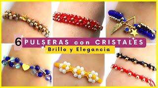 💎 APRENDE 6 DISEÑOS de PULSERAS ELEGANTES con CRISTALES y MURANOS paso a paso FÁCILES Y RÁPIDAS 🤓 [upl. by Suiramaj]