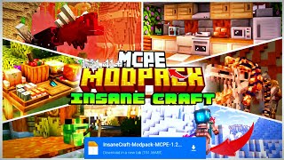 InsaneCraft Modpack 121 – MCPEBedrock Addon •• Uday Gaming [upl. by Sharlene]