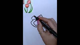 How to drawing flower sketch bigginrs beutiful drawing short video [upl. by Ahsikad404]