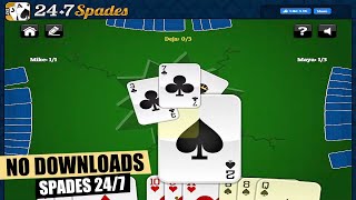 Spades 247 Free Online Card Game No Downloads [upl. by Airlee]