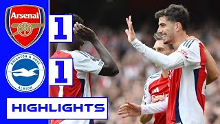 RICE RED CARD🔴 Arsenal vs Brighton 11 Extended HIGHLIGHTS [upl. by Ardien109]