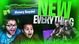 NEW HUNTER RIFLE IS OVERPOWERED NEW SKINS NEW TOWN FORTNITE BATTLE ROYALE 9 YEAR OLD KID [upl. by Calica]