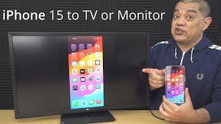 How to Connect an iPhone 15 to a HDMI TV or Monitor amp Screen Mirror USB C to HDMI DP Alt Mode Cable [upl. by Negroj]