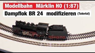 Modellbahn Spur H0  187  Märklin Dampflok BR 24 3003 modifizieren  Dampfgenerator  Tutorial [upl. by Naaman]