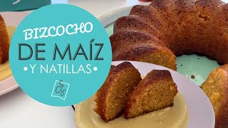 Bizcocho de Maíz y Natillas JUGOSO Y MUY ESPONJOSO  Receta fácil [upl. by Berhley]