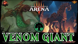 BIG BRUTAL BEATING  MTG Arena  Mono Green Stompy Toxic Poison Trample Ramp Standard Outlaws Deck [upl. by Aloel]