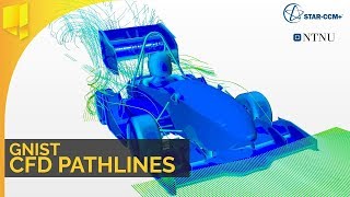 CFD Pathline Animation  Gnist Revolve NTNU car 2016 [upl. by Eniluap671]