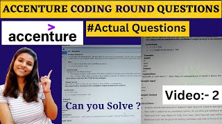 Accenture Coding QuestionsCoding Questions asked in Accenture Part 2accenturecodingquestions [upl. by Alwin64]