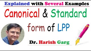 General form of LPP  Canonical and Standard form of LPP [upl. by Bowlds]