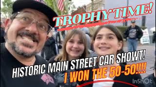 Trophies amp Raffle at Historic Main Street Car Show Custom Cars amp Prizes Galore I won the 5050 [upl. by Anuahsed150]