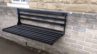 2 Seat Space Saving  Wall Mounted Foldaway Metal Garden Seat  Bench  wwwsheffarccom [upl. by Cadell]