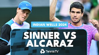 THRILLING Jannik Sinner vs Carlos Alcaraz Match  Indian Wells 2024 Highlights [upl. by Rosa921]